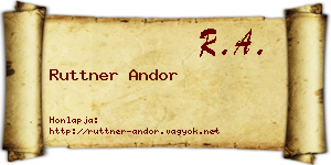 Ruttner Andor névjegykártya